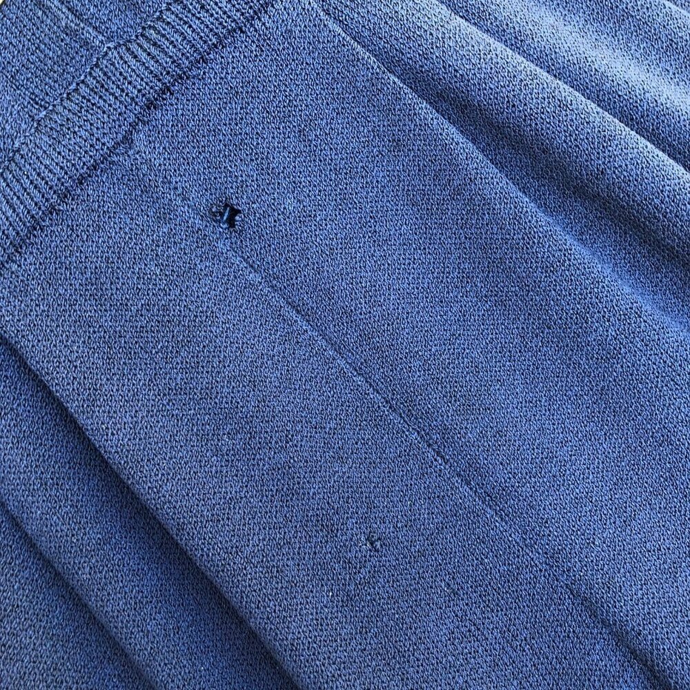 VTG ST JOHN Collection Marie Gray Santana Knit Jumpsuit Romper 2 Blue Designer - Picture 13 of 16